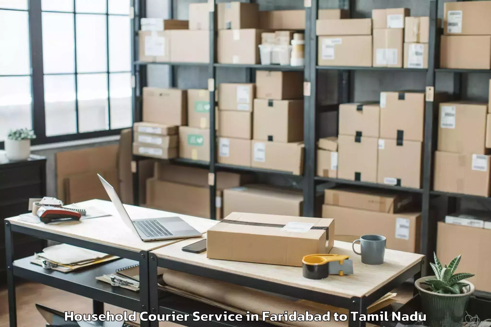 Book Your Faridabad to Peelamedu Airport Cjb Household Courier Today